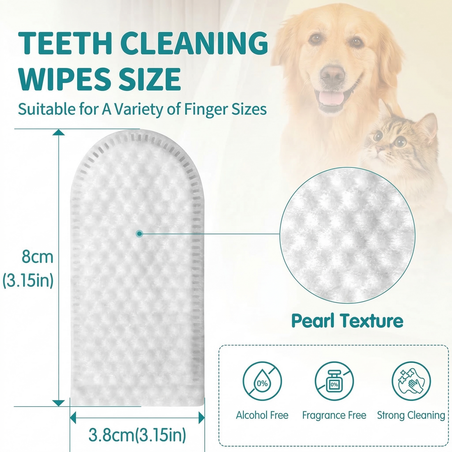 Pet Teeth Cleaning Finger Wipes