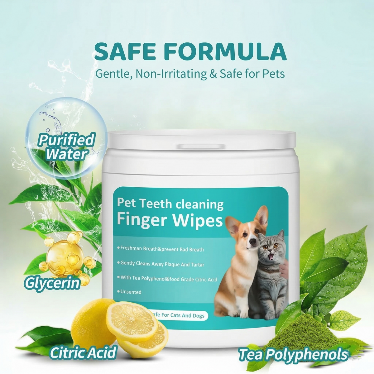 Pet Teeth Cleaning Finger Wipes