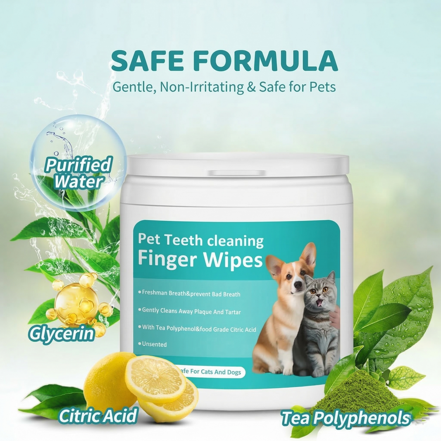 Pet Teeth Cleaning Finger Wipes