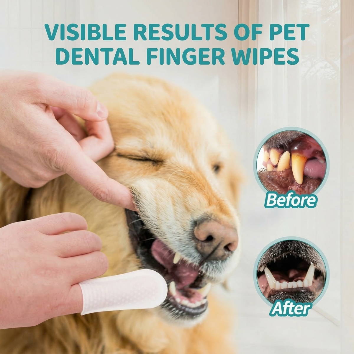 Pet Teeth Cleaning Finger Wipes